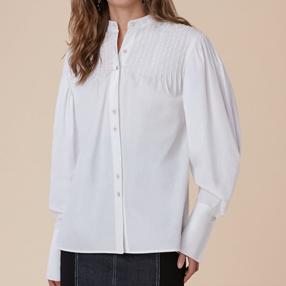 NWT DVF diane von furstenberg Long sleeve Cotton Button Blouse